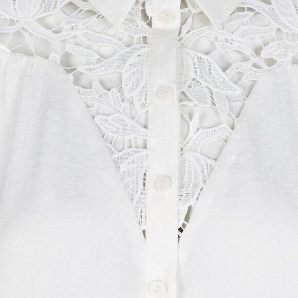 NWT ESQUALO White Crochet Lace Blouse - Picture 2 of 8